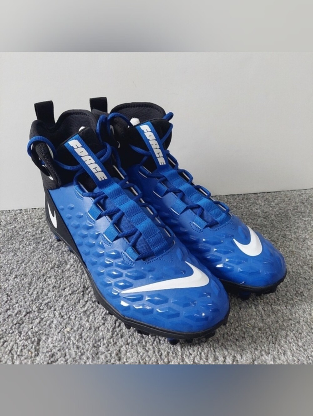Nike Force Cleats Sports Shoes Men's sz 14 Blue Black White Arch Beam Propulsion